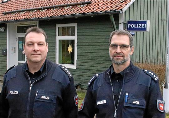 Marcus Killig (links) leitet künftig die Polizeistation in Braunlage. Steffen Jach wird neuer Polizei-Chef in Clausthal-Zellerfeld. Foto: Knoke