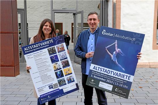 Marina Vetter und Jan-Patrick Simon freuen sich auf das Altstadtvarieté. Foto: Kaspert