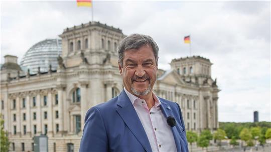 Markus Söder (CSU), Bundesvorsitzender, beim ARD-Sommerinterview vor einem Jahr. 