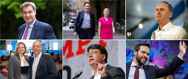 Von Söder bis Hagen: Die Spitzenkandidaten im Überblick Markus Söder (CSU, oben l-r), Ludwig Hartmann und Katharina Schulze (Bündnis 90/Die Grünen), Hubert Aiwanger (Freie Wähler), Katrin Ebner-Steiner und Martin Böhm (AfD), Florian von Brunn (SPD) und Martin Hagen (FDP).