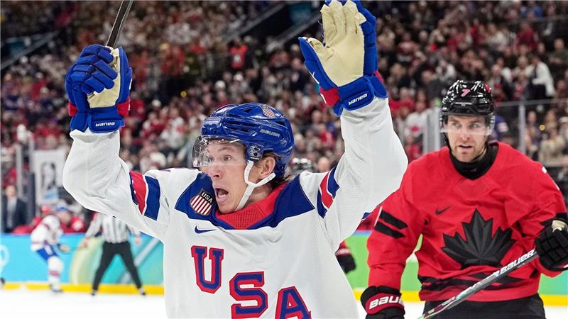 Videoanruf von Trump: US-Cracks Eishockey-Olympiasieger Matt Boldy erzielte nach einem tollen Alleingang das 1:0.