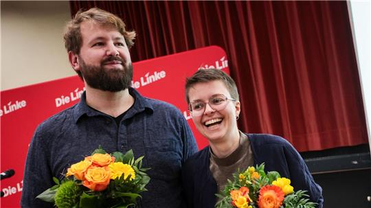 Max Petermann und Anna Fischer wurden als Landesvorstandssprecher der Bremer Linken gewählt.