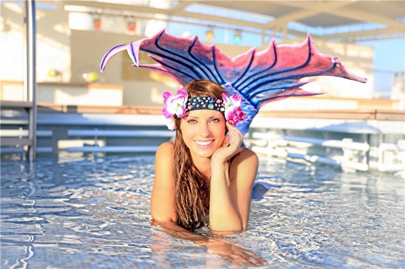 Meerjungfrau „Mermaid Kat“ wird bald im Aquantic Kinder unterrichten. Foto: Meerjungfrauenschule