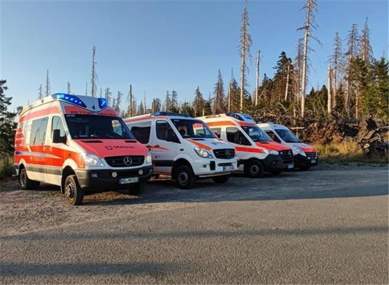 Brocken-Aufstieg: Kinder und Jugendliche kollabieren Mehrere Rettungsdienste wurden zu dem Einsatz am Brocken gerufen. Foto: Malteser Hilfsdienst