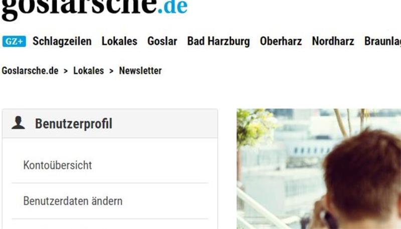 Neues Layout und neue Funktionen bei goslarsche.de Melden Sie sich bei den Newslettern der Goslarschen Zeitung an.