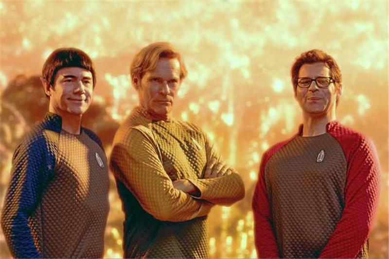 Michael „Bully“ Herbig (Mr. Spuck, v.li.), Christian Tramitz (Captain Kork) und Rick Kavanian Schrotty spielen in „Bullyparade - Der Film“  Foto: Marco Nagel/2017 Warner Bros. Ent./herbX film