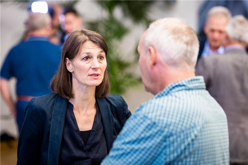 Agrarministerin zu Gesprächen nach Brüssel gereist Miriam Staudte (Bündnis 90/Die Grünen, l) spricht bei einem Termin.