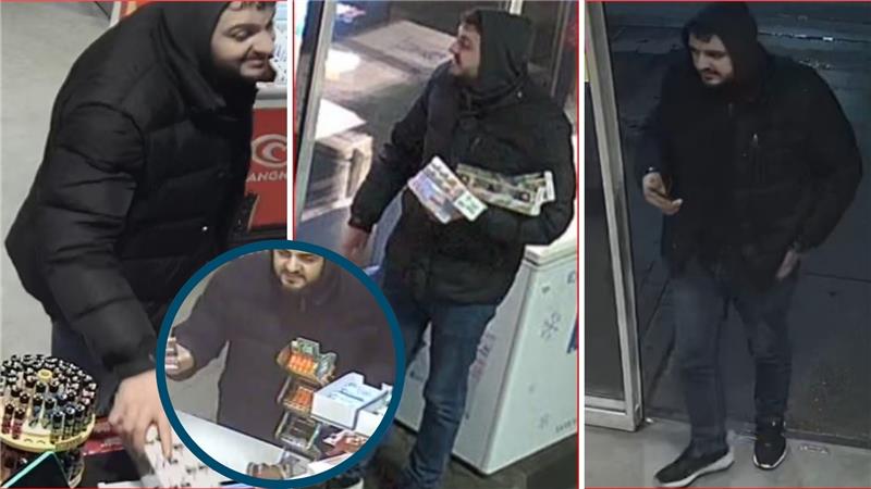Mit Screenshots von den Aufnahmen einer Überwachungskamera fahndet die Polizei Bad Lauterberg nach einem Betrüger, der im Februar 2023 einen Mann aus der Stadt um rund 8000 Euro betrogen hat. Fotos: Polizei