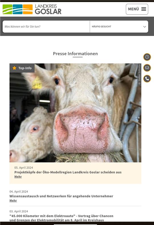 Mit diesem Foto hat der Landkreis Goslar auf seiner Internetseite den Abschied der „Projektköpfe“ der Öko-Modellregion illustriert. Mittlerweile ist das Bild gelöscht.