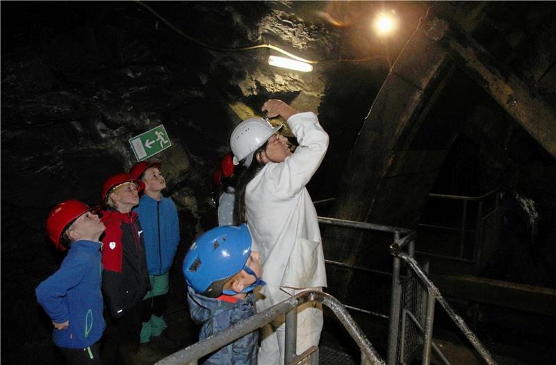 Rammelsberg: Mehr Besucher, höhere Personalkosten, teures Gas Nach Corona ist wieder „Normalbetrieb“ möglich: Gesine Reimold mit Ferienpass-Kindern im Roeder-Stollen. Archivfoto: Hohaus