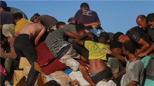 Nach UN-Angaben wird ein Großteil der Hilfsgüter in Gaza geplündert. 