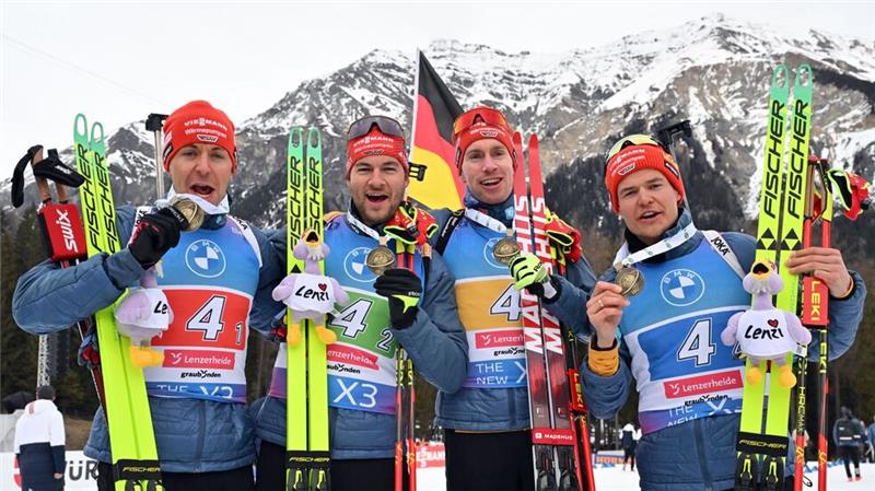 Nach fünf Jahren wieder eine Medaille: Die DSV-Männer mit Bronze.