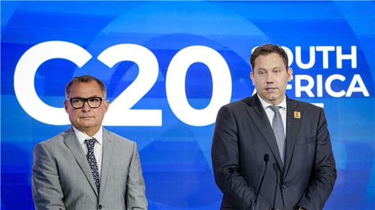 Nagel und Klingbeil beim Treffen der G20 in Südafrika.