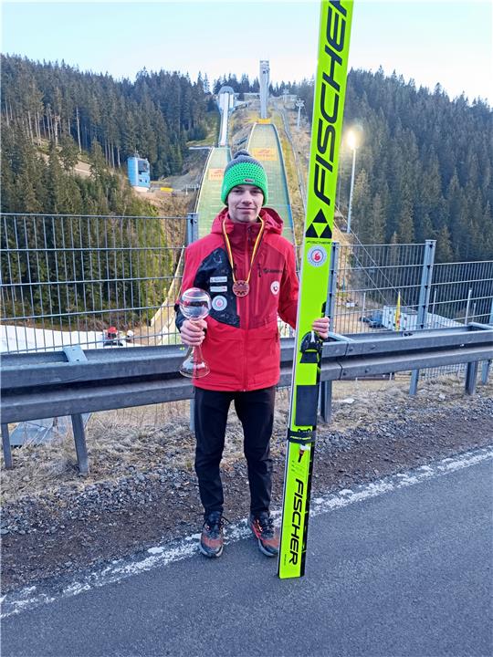 Nando Riemann vom WSV Braunlage beendet in Oberhof den Deutschlandpokal auf Rang zwei und kann erstmals im FIS-Cup starten. Foto: Privat