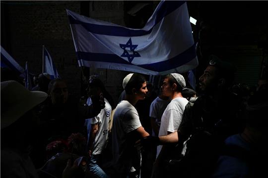 Nationalisten feiern am Jerusalem-Tag die israelische Eroberung Ost-Jerusalems nach dem Sechstagekrieg 1967.