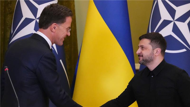 Nato-Generalsekretär Rutte sagte der Ukraine Solidarität zu.