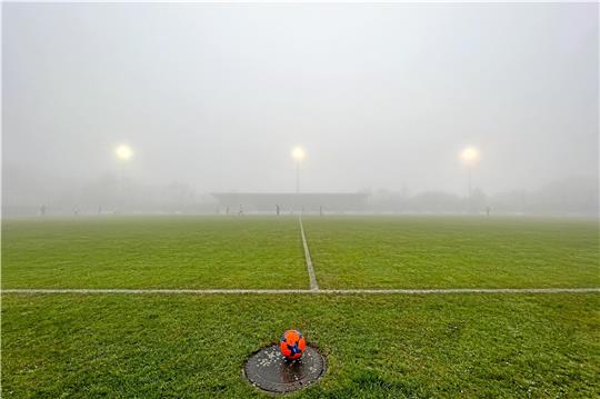 Nein, das hier ist kein Archivbild aus dem November: So präsentierte sich am vergangenen Samstag das Goslarer Osterfeldstadion. Foto: Drechsler