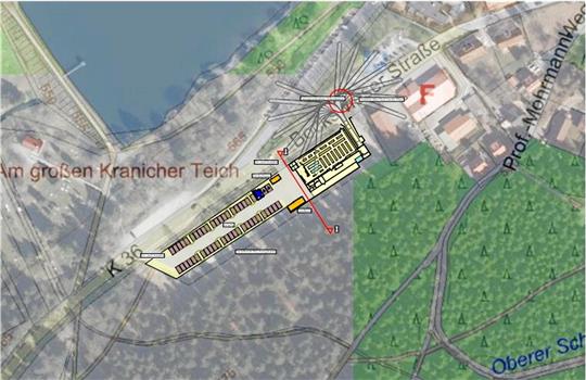 Neue Pläne für die „Krämerei“ (li.): Jetzt soll parallel zum Hang südlich vom Parkplatz gebaut werden.  Darstellung: Stadt Goslar