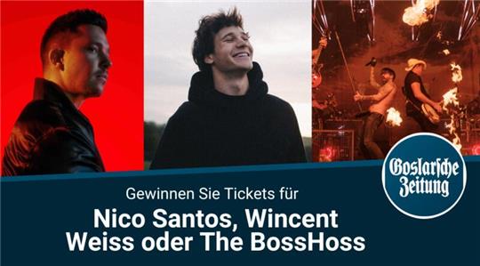 Nico Santos, Wincent Weiss und The BossHoss wollen vom 2. bis 4. August Bad Harzburg rocken.