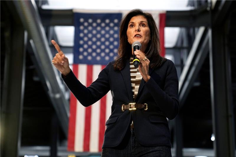 Nikki Haley plädiert für Unterstützung der Ukraine Nikki Haley bei einer Wahlkampfveranstaltung in Iowa.