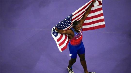 Noah Lyles ist 100-Meter-Olympiasieger.