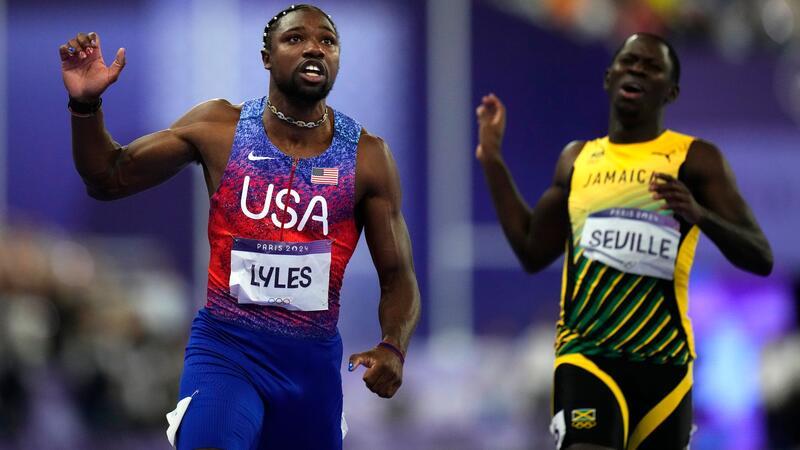Noah Lyles (l) gewann das 100-Meter-Finale ganz knapp.