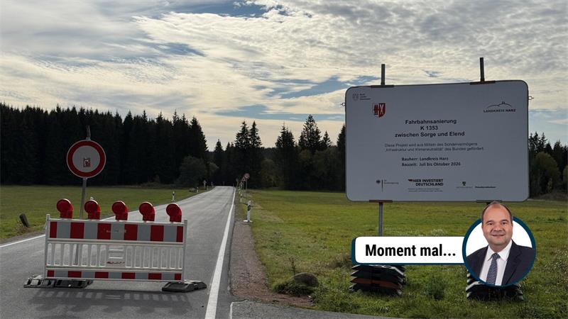 Das Foto zeigt eine abgesperrte Straße.