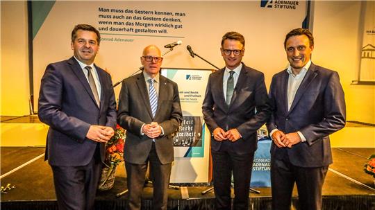 Die CDU Politiker Sven Schulze, Norbert Lammert, Carsten Linnemann und Sebastian Lechner.