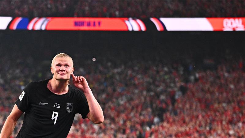 Norwegens Erling Haaland jubelt über sein Tor zum 3:1 gegen den Senegal.