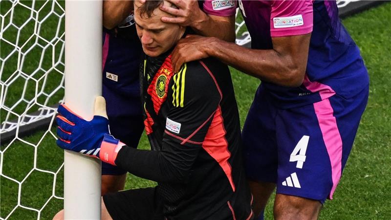 Tahs „großes“ Bayern-Gefühl und ein offener Club-WM-Poker Nun vereint in München: Jonathan Tah (r), Joshua Kimmich (l) und Torwart Manuel Neuer, hier im Nationaltrikot bei der Heim-EM 2024.