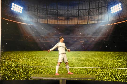 Ohne Cristiano Ronaldo keine Sportler-Ausstellung im Zinnfiguren-Museum. Foto: Kempfer