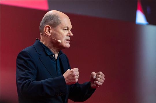 Olaf Scholz spricht beim SPD-Debattenkonvent.