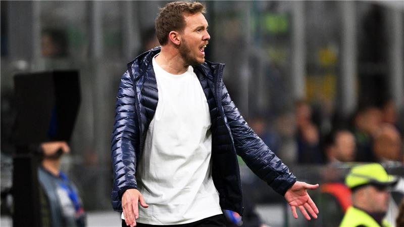 „Totale Freude“ auf den zweiten Italien-Job in Dortmund On fire am Spielfeldrand: Bundestrainer Julian Nagelsmann.