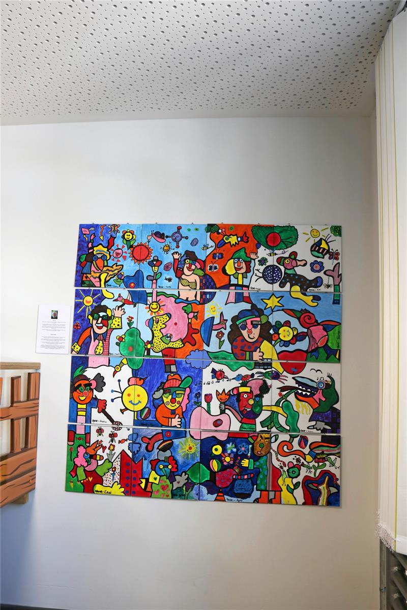 Stadt Goslar kauft Kunstwerk und baut es falsch zusammen Otmar Alt und 16 Grundschüler schufen dieses Bild. Foto: Hartmann