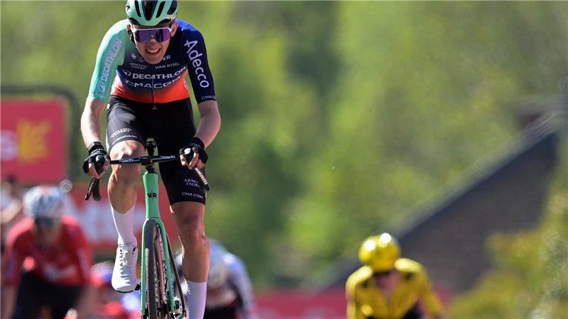 Paul Seixas bei seinem Sieg beim Flèche Wallonne. (Archivbild)