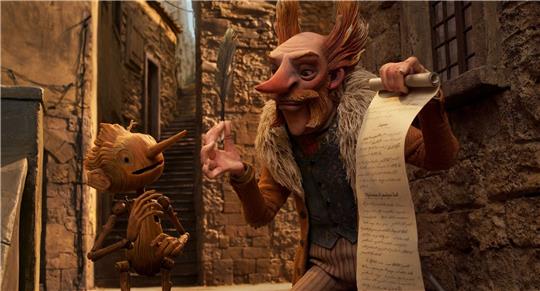 Pinocchio und Count Volpe in einer Szene aus «Pinocchio». Der Stop-Motion-Film des mexikanischen Erfolgsregisseurs del Toro ist auf der Streamingplattform Netflix zu sehen.