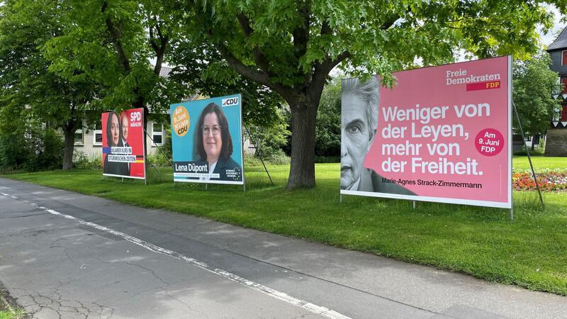 Europawahl: Knapp 2000 Wahlberechtigte sind unter 18 Jahren Plakatwände von SPD, CDU und FDP in Goslar zur Europawahl: Insgesamt stehen in Niedersachsen 34 Parteien und Gruppierungen zur Wahl.