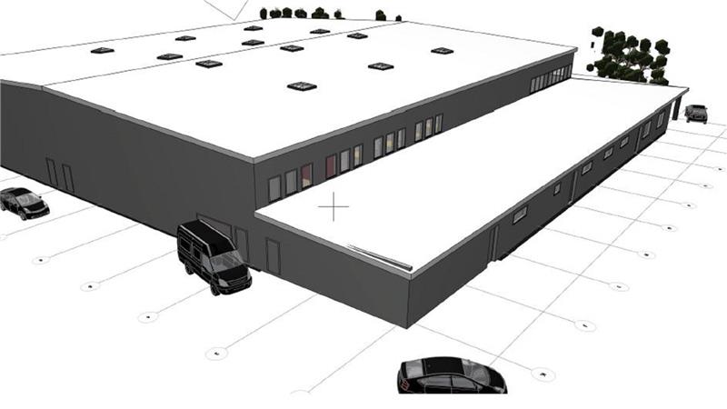Neue Eventhalle: Wird Ratajs Projekt zur Konkurrenz für Goslar? Platz für 1500 Besucher: Ein erster Entwurf der geplanten „Westharz-Halle“ in Langelsheim.