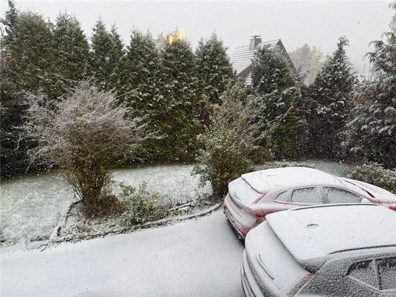Plötzlicher Wintereinbruch im Oberharz.