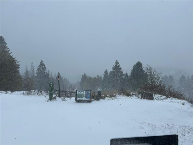 Plötzlicher Wintereinbruch im Oberharz.