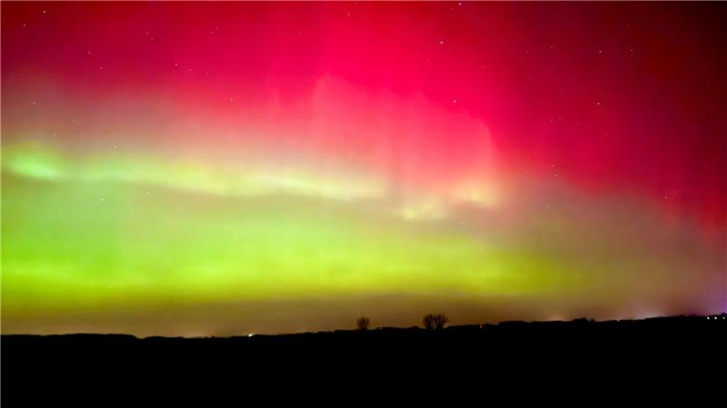 Polarlichter leuchten über Sachsen-Anhalt.