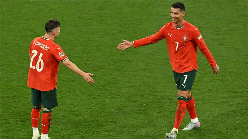 Titel futsch: Kimmichs wahre Worte nach dem Wirkungstreffer Portugals Torschützen und Matchwinner: Joker Francisco Conceição (l) und Kapitän Cristiano Ronaldo.