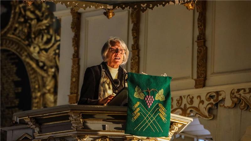 Prädikantin Gudrun Peikert appelliert an die gesellschaftliche Verantwortung.
