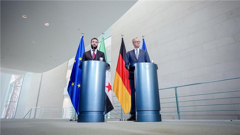 Pressekonferenz Bundeskanzler Merz mit dem syrischen Übergangspräsidenten al-Scharaa