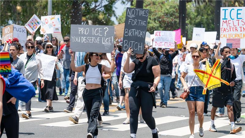 Protest in Santa Monica an der US-Westküste.