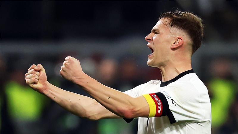 Pure Freude: Joshua Kimmich jubelt über den Einzug ins Final-Four-Turnier.