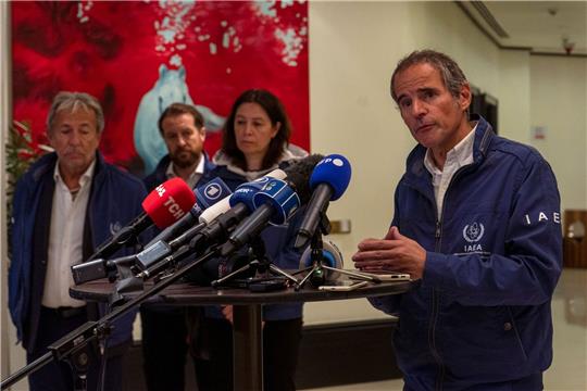 Rafael Grossi, Generaldirektor der Internationalen Atomenergie-Organisation (IAEA), spricht auf einer Pressekonferenz.