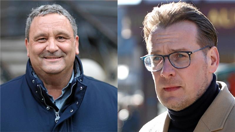 Stichwahl um den Chefposten im Rathaus Wernigerode Ralf Schult (li.) und Tobias Kascha treten in der Stichwahl um den Posten des Oberbürgermeisters von Wernigerode an. Foto: GZ-Collage