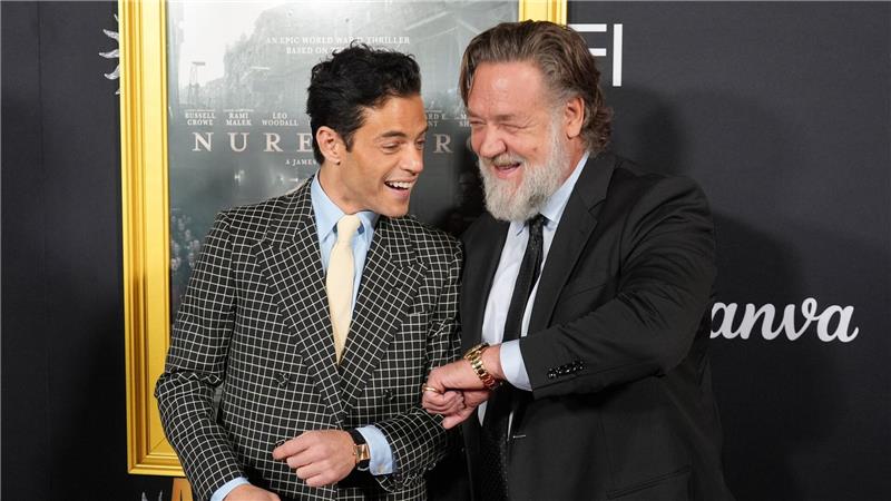 „Nürnberg“: Russell Crowe und Rami Malek mit Star-Power Rami Malek und Russell Crowe bei einer Vorführung des Films. (Archivbild)
