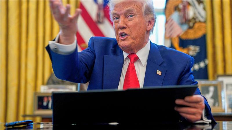 Risiko für die deutsche Wirtschaft: Die erratische Zollpolitik von Donald Trump (Archivbild)